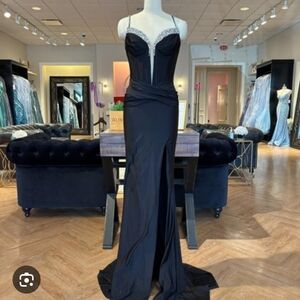 Jovani Black Strapless Prom Dress